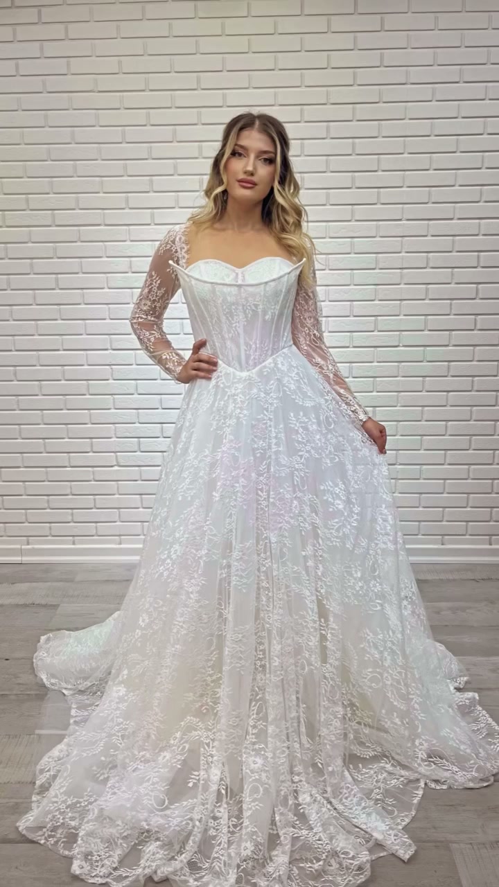 A-Line Wedding Dress Model 1119 | White Podium Bridal White Podium A-Line Wedding Dress 2026-11